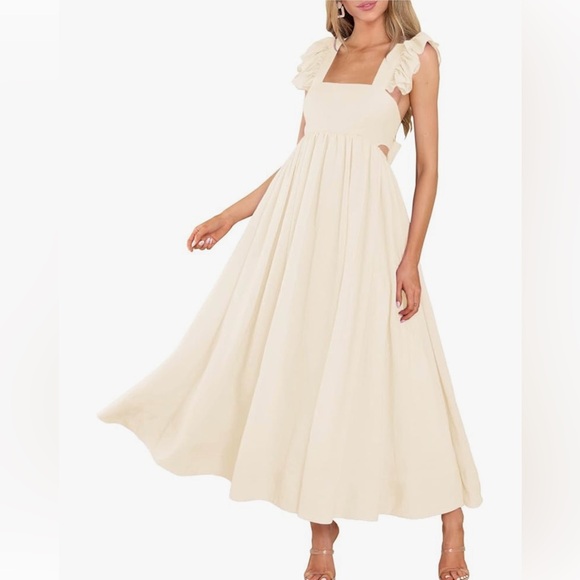 Dresses & Skirts - Elegant Cream Sleeveless Maxi Dress